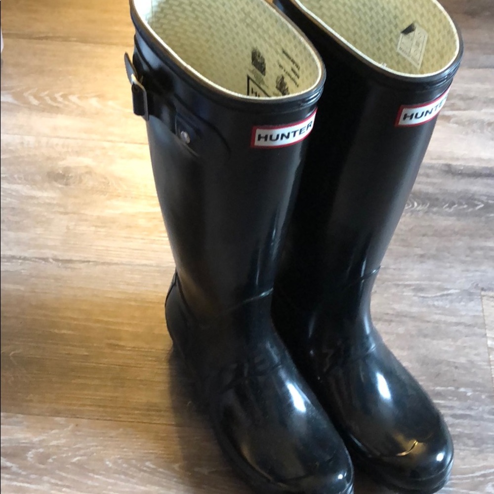 HUNTER Black original glass tall rain boots